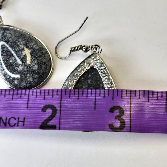 Grey Teardrop Earrings - Picture 7 of 8